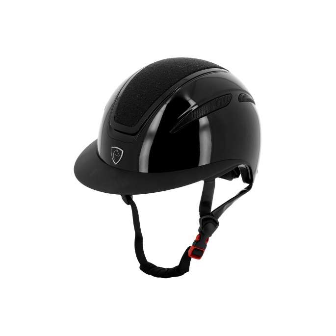 Casque Agris Visière Large noir brillant top lamé Equithème